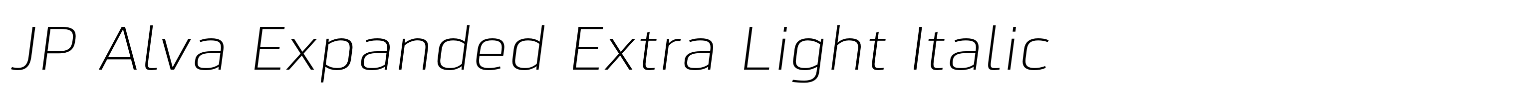 JP Alva Expanded Extra Light Italic